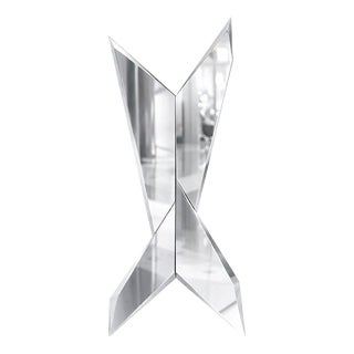 Rocket Silver Maxi Sculptural Wall Mirror by GTG Design Couture For Sale