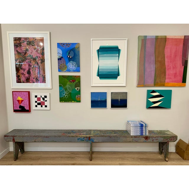 Early 1900s Pennsylvania Hallway School Bench For Sale - Image 4 of 9