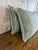Pair of Venetian Aqua and Gold Fortuny Textile Lumbar Pillows For Sale In Los Angeles - Image 6 of 8
