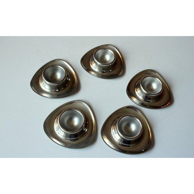 1970s Stainless Steel Egg Cups - Set of 5 - Vintage For Sale - Image 5 of 7