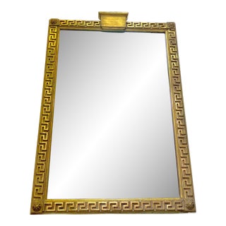 Italian Federal Style Greek Key Giltwood Borghese Wall Mirror For Sale