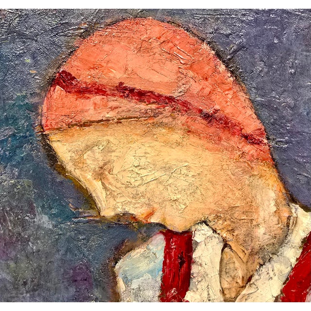 Red Theresa Bernstein "Contemplation With a Red Apple” 1962 American Modernist Oil Painting For Sale - Image 8 of 11