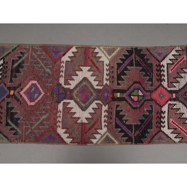 1970s Vintage Handmade Wool Cotton Purple Area Rug For Sale In San Francisco - Image 6 of 11