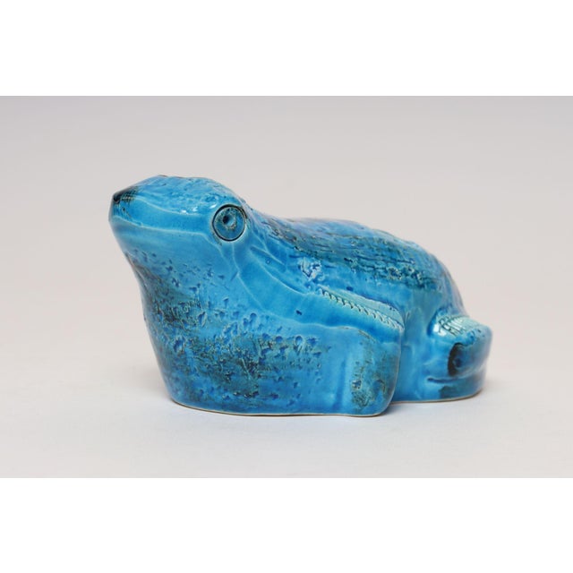1960s Vintage Italian Rimini Blu Ceramic Frog by Aldo Londi for Bitossi For Sale - Image 5 of 16