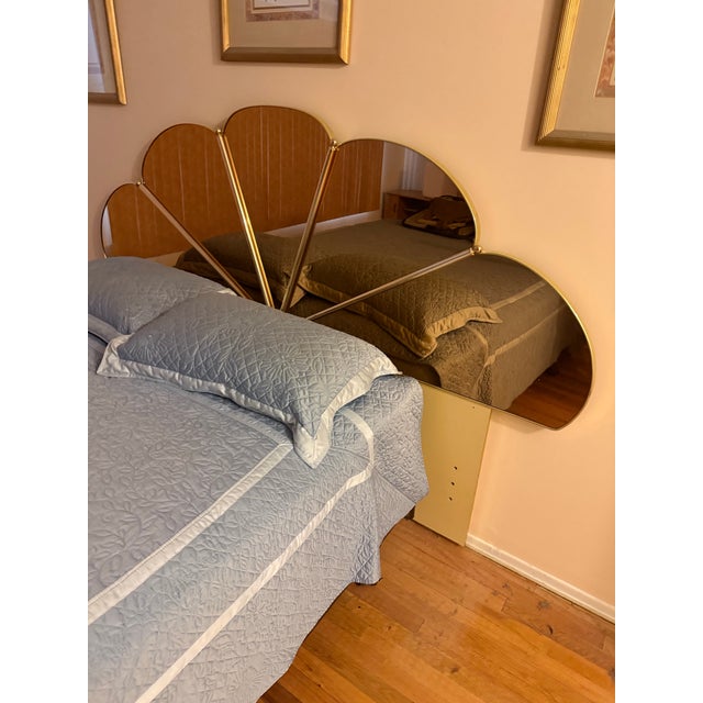 1970 Gold Mirror Headboard Style After Jayne Manfield For Sale - Image 4 of 5