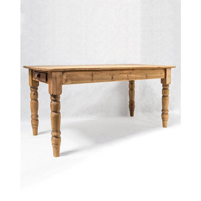 Wood Vintage French Provincial Pine Farmhouse Dining Table For Sale - Image 7 of 14