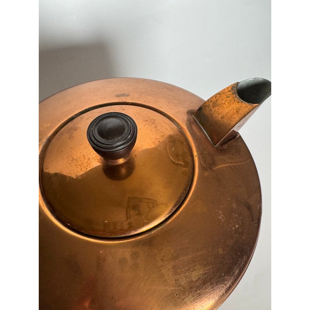 Mid Century Art Deco Style Copper Tea Pot For Sale - Image 9 of 12