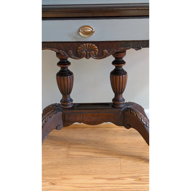 Wood Vintage Mahogany Splay Legged Sofa Table For Sale - Image 7 of 10