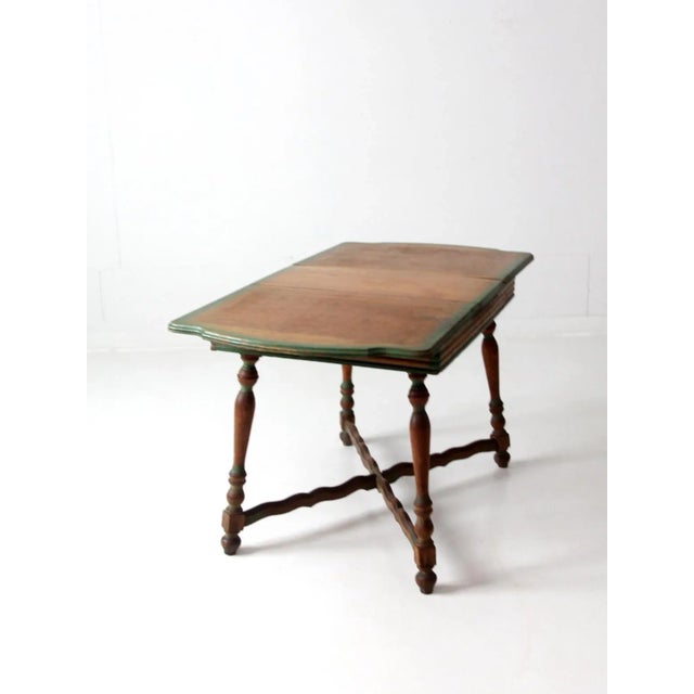 Mid Century Farmhouse Table With Self Storing Leaf For Sale - Image 6 of 12