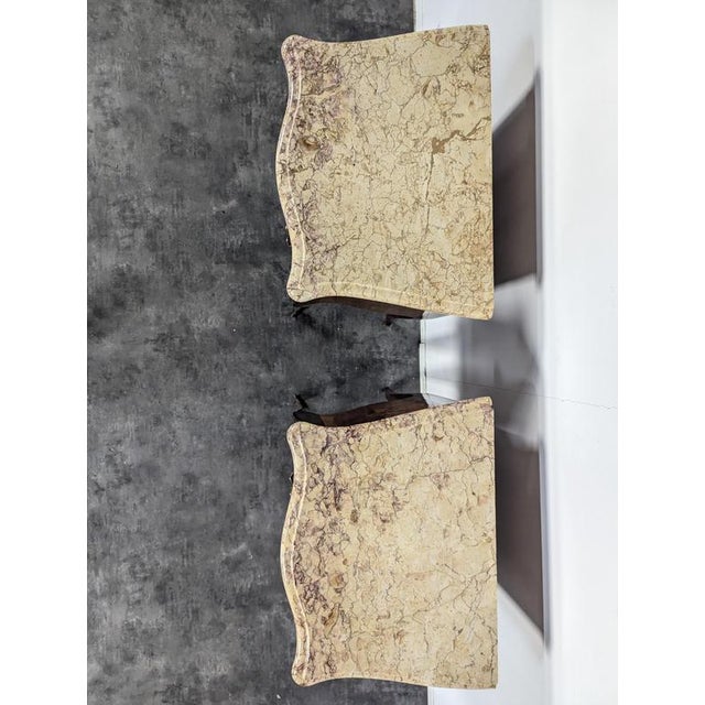 Wood Louis XV Style Rosewood Bedside Tables, Set of 2 For Sale - Image 7 of 8