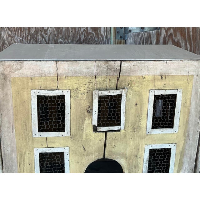 Wood Vintage Boho Distressed Architectural Building Model For Sale - Image 7 of 12