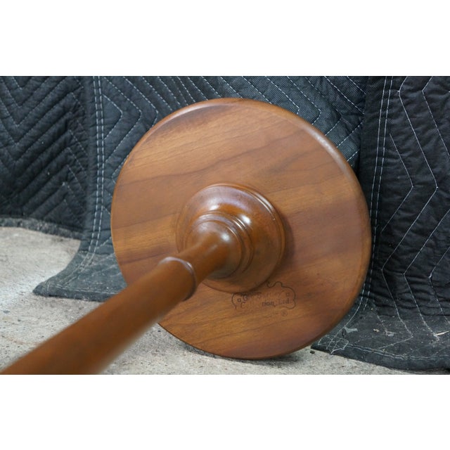 Vintage Bartley Collection Queen Anne Style Solid Cherry Candle Stand Pedestal For Sale - Image 18 of 18