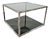 Steel Coffee Table with Two Smoked Glass Shelves, 1970 For Sale