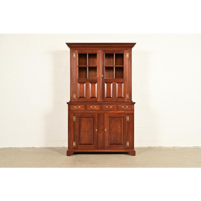 Kittinger Georgian Carved Mahogany Breakfront Bookcase Cabinet For Sale - Image 18 of 18