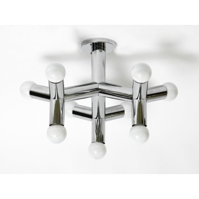 Vintage Space Age Chrome Ceiling Lamp by J.T. Kalmar, 1960s For Sale - Image 16 of 18