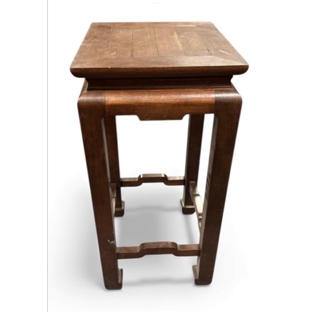 A Vintage Chinese Dark Wood Plant Stand or Side Table. For Sale - Image 4 of 4