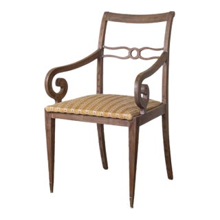 1950s French Oak Scroll Side Chair For Sale
