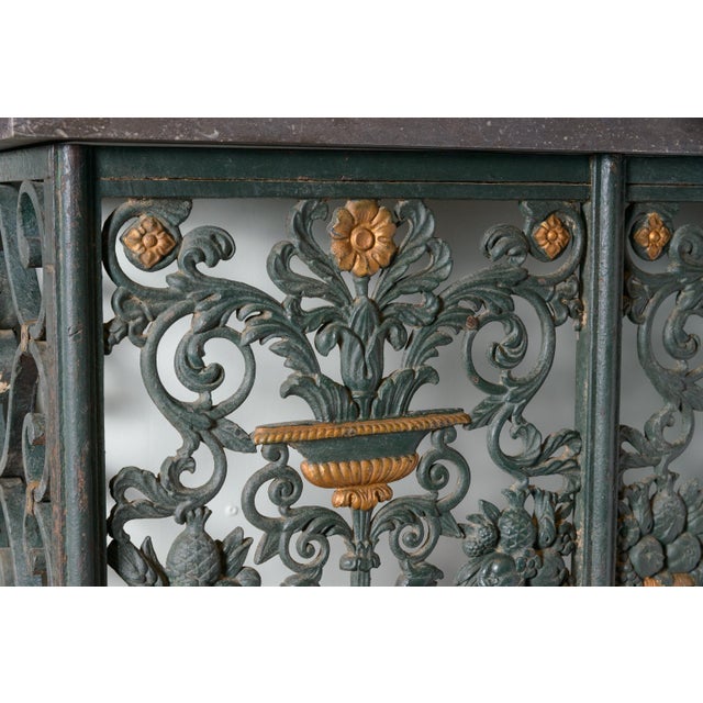 Black Marble and Steel Heat Register Cover/ Console For Sale - Image 8 of 8