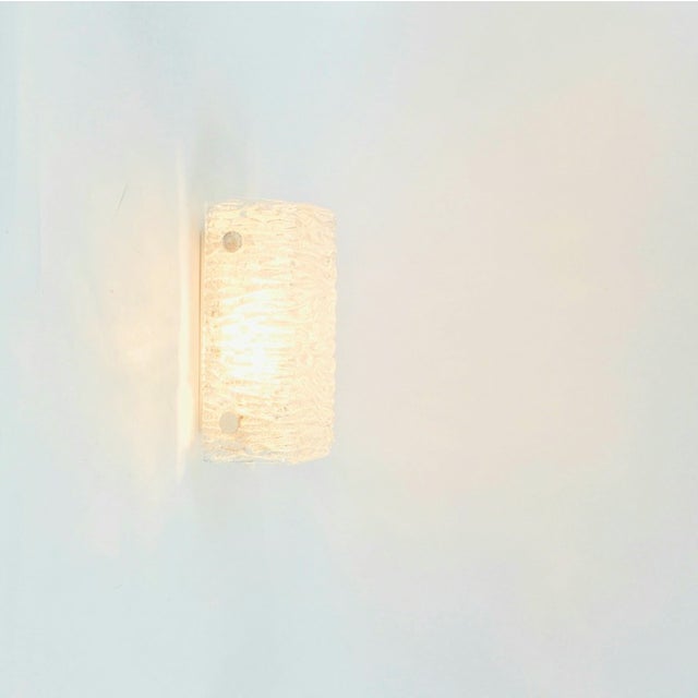 Mid-Century Murano Ice Glass Wall Light From Kaiser Leuchten, Germany, 1960s For Sale - Image 6 of 10