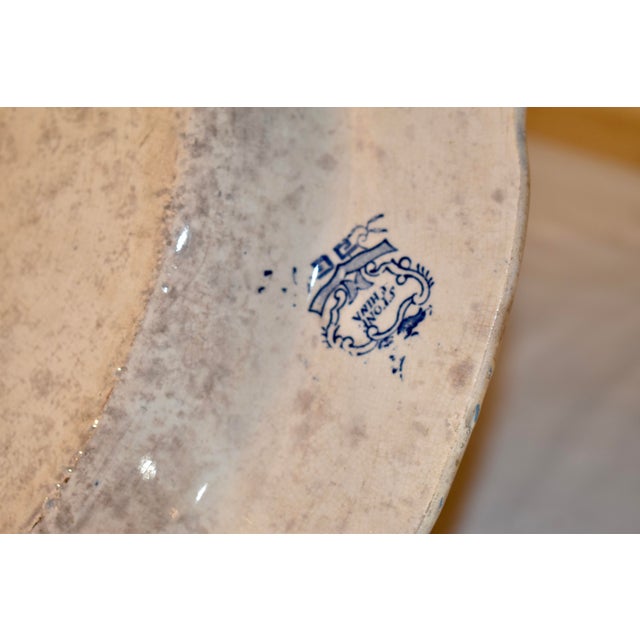 Blue 19th Century Blue Willow Stone China Platter For Sale - Image 8 of 11