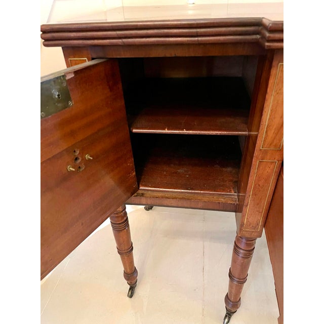 Antique Regency Brass & Inlaid Mahogany Breakfront Sideboard, 1815 For Sale - Image 12 of 18