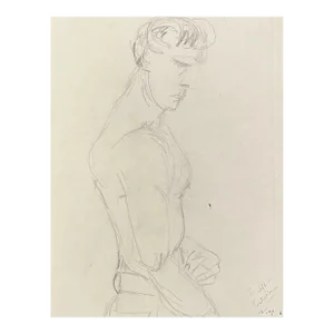 1967 Neil Meitzler Male Nude Drawing