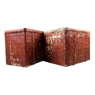 Vintage Japanese Bamboo Baskets, 1930s, Set of 2 For Sale