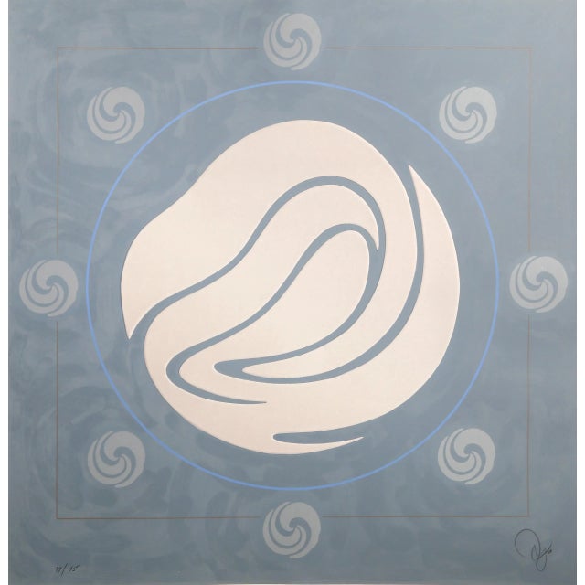 Nimbus Gray Blue, Signed Abstract Screenprint by Jack Youngerman For Sale - Image 4 of 4