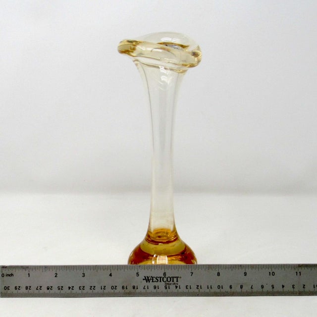 1960s Amber Aseda Glasbruk Glass Bone Vase - 1960s For Sale - Image 5 of 9