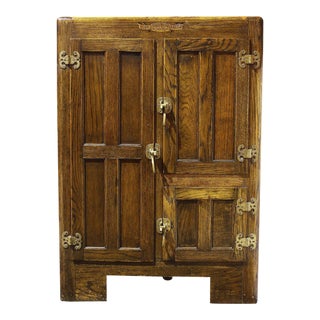 Antique Traditional Oak Ice Box For Sale