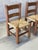 Mid-Century Modernist Wood and Rush Dining Chairs in the style of Charles Dudouyt, 1960s, Set of 2 For Sale - Image 10 of 16