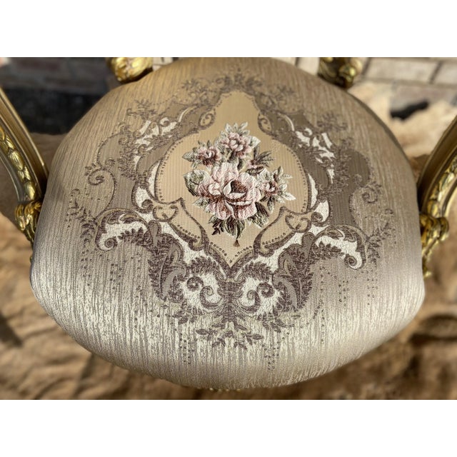French Elegant Gold Leaf Empire Style Gold Leaf Armchair/Setee For Sale - Image 3 of 6