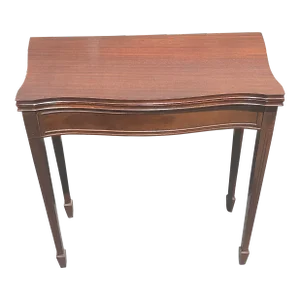 Brandt Furniture Mahogany Fold-Top Card Table Console Table