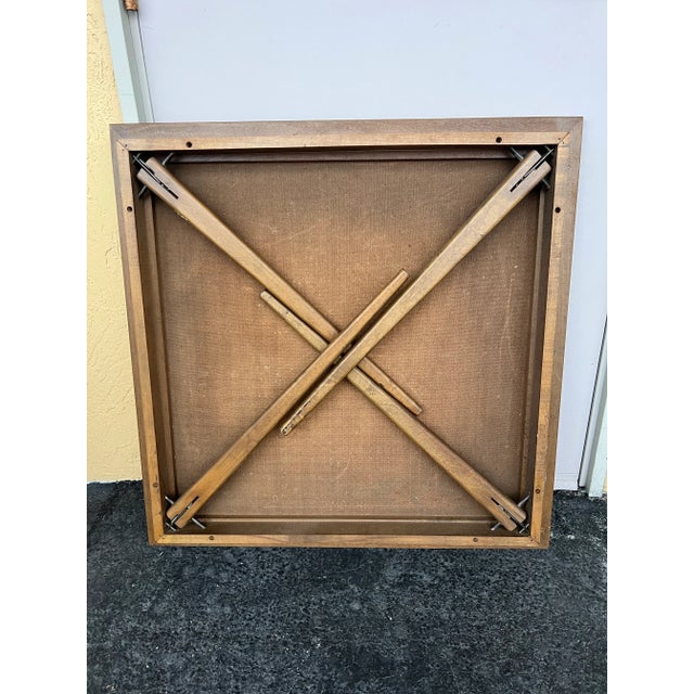 Stakmore Company Mid Century, 1950s, Wooden Folding Table Stakmore Style For Sale - Image 4 of 4