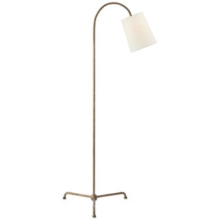 Thomas O'Brien by Visual Comfort Signature Mia Floor Lamp in Gilded Iron with Linen Shade For Sale