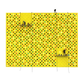 Yellow Smudge - Original Contemporary Pop Art Painting on Wood by Jamie Burmeister For Sale