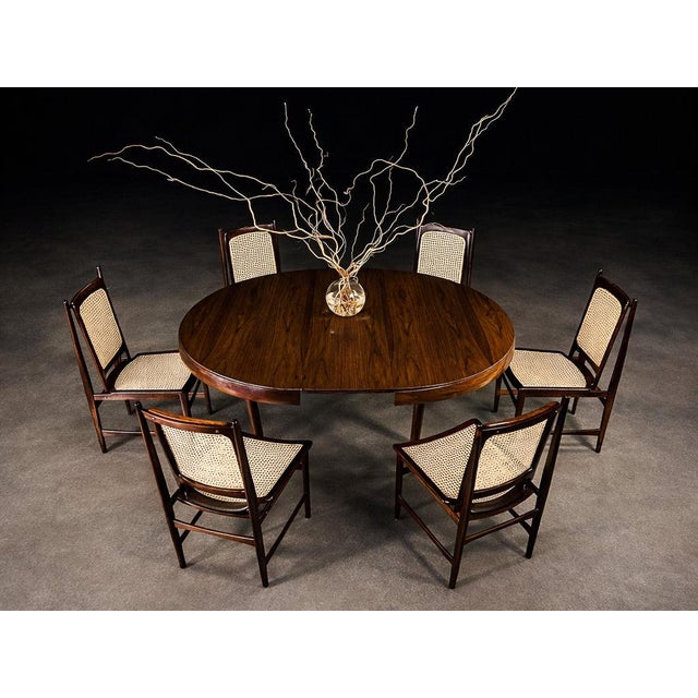 Brown Extendable Rosewood Dining Table by Jorge Jabour, Brazilian Modern, 1950s For Sale - Image 8 of 13