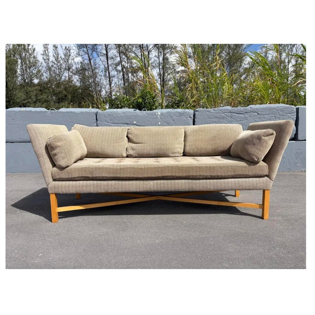 Designer Sofa With X-Base Stretcher For Sale - Image 11 of 16
