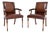 Vintage Georgian Leather Armchairs, 1950, Set of 2 For Sale