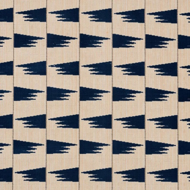 Sample - Schumacher X David Kaihoi Tutsi Fabric in Blue For Sale