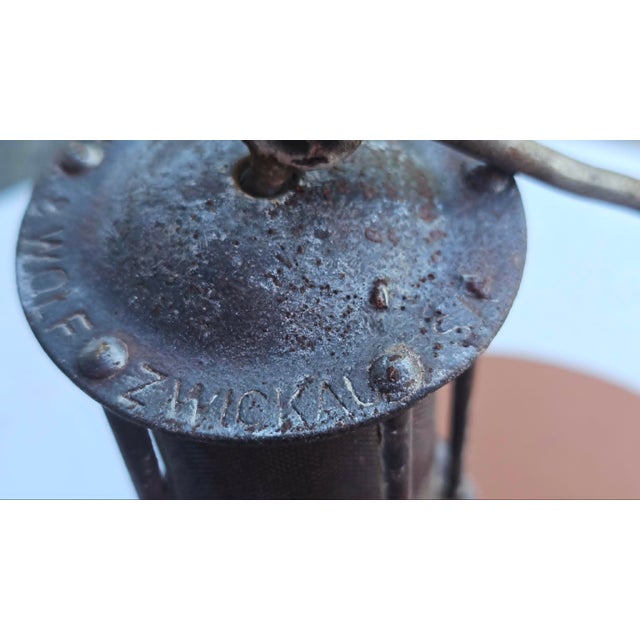 Black Art Deco Gasoline Miner's Lamp in Glass from Jena, 1930s For Sale - Image 8 of 9