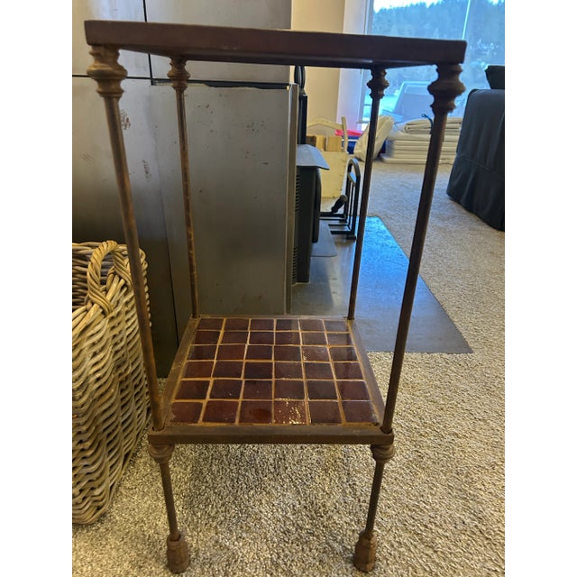 This table features glazed ceramic tiles and hails Italy