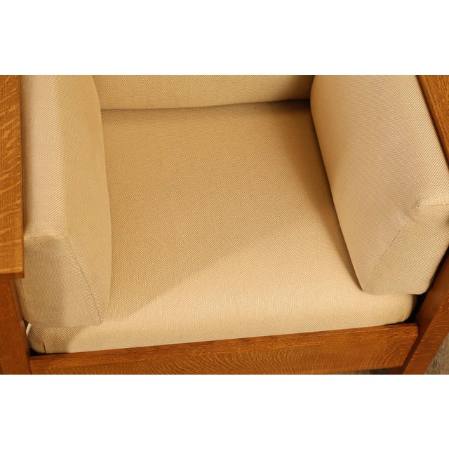 Stickley Mission Collection Prairie Spindle Oak Lounge Chair For Sale - Image 11 of 18