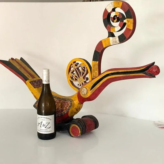 Wood 1970s Vintage Wooden Folk Art Bird For Sale - Image 7 of 10