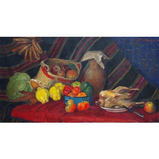 Antique Still Life Oil Painting, Soviet Ukrainian Art, 1965 74-138 For Sale
