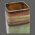 Colorful Striped Studio Ceramic Modern Square Vase For Sale - Image 6 of 9