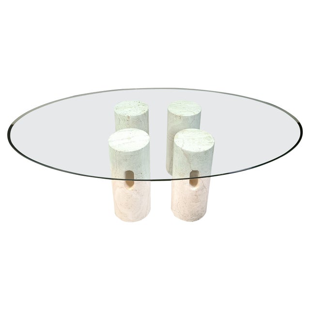 Vintage Travertine and Glass Coffee Table, 1970s For Sale - Image 18 of 18