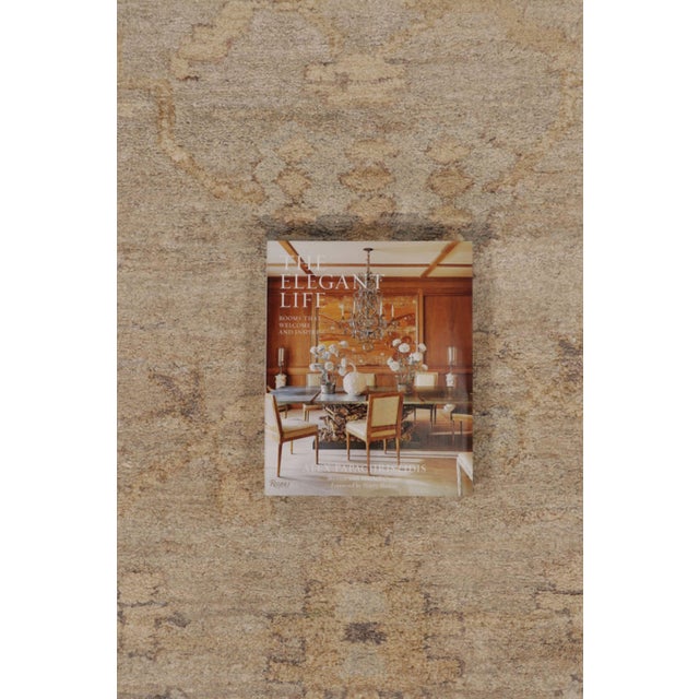 Beige Rug & Kilim’s Oversized Contemporary Oushak Style Rug With Floral Pattern in Beige For Sale - Image 8 of 11