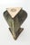 Gary DiPasquale, Postmodern Slip-Cast Stoneware Bud Vase, Geometric 3-Sided Flared Triangular - Olive Green For Sale - Image 9 of 11
