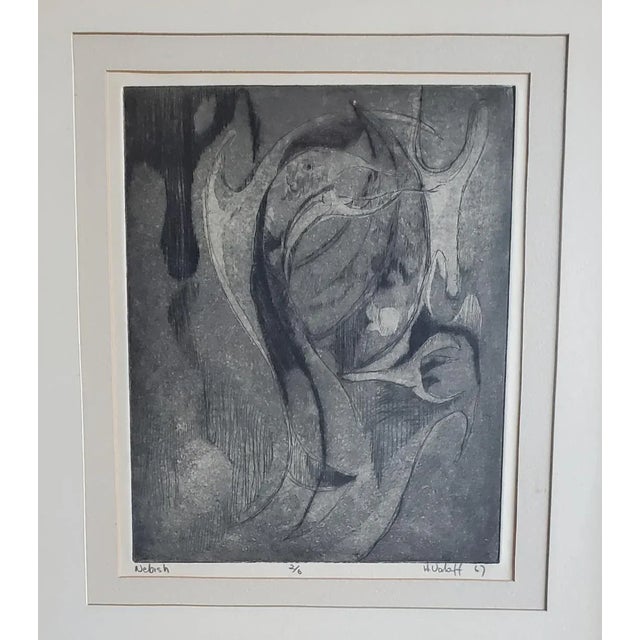 Vintage 1967 Original Etching Titled, Dated, Signed and Numbered "Nebish" #2 of 6 H. Valoff 1967 For Sale In Los Angeles - Image 6 of 13